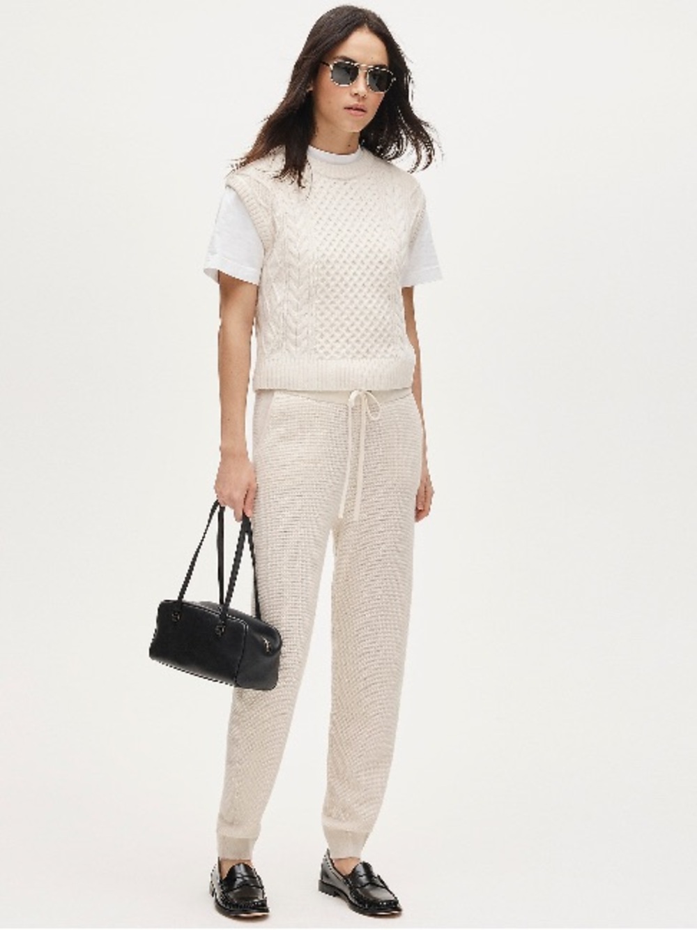 J.Crew Cashmere waffle-knit jogger pant CQ332